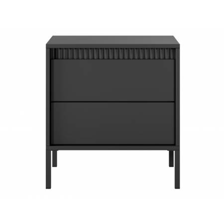 Czarny stolik nocny z szufladami SONEO